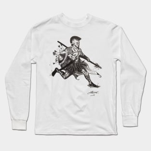 Spartan (original, signed) biro, created design. Freehand. Long Sleeve T-Shirt